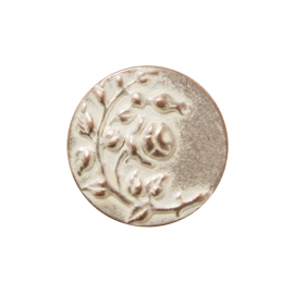 Metal Shank Button with Raised Floral Design